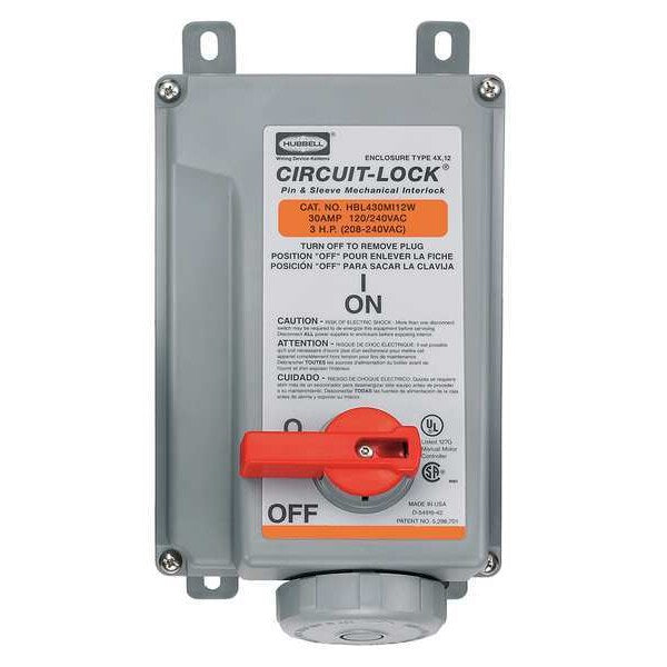 Mechanical Interlock, 120/240VAC, 30A