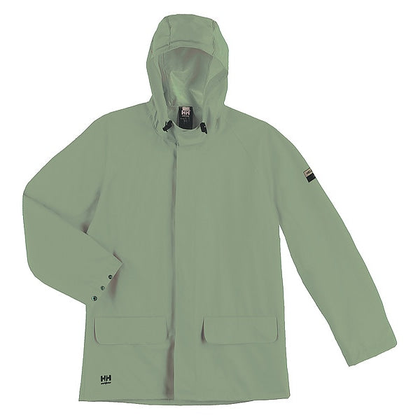 Rain Jacket, PVC/Polyester, Army Green, M