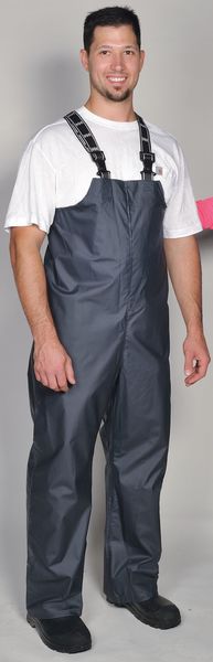 Rain Bibs, PVC/Polyester, Army Green, 2XL