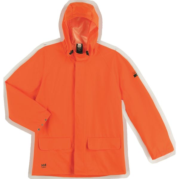 Rain Jacket, PVC/Polyester, Orange, S