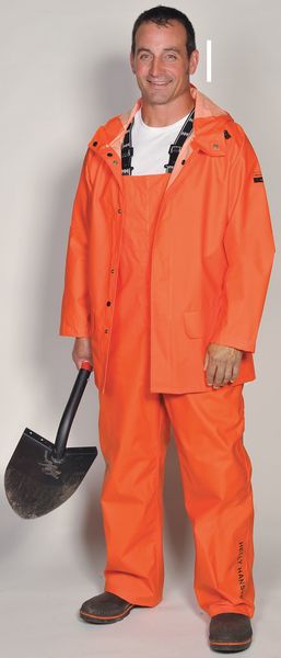 Rain Jacket, PVC/Polyester, Orange, XL