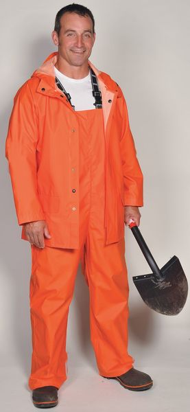 Rain Jacket, PVC/Polyester, Orange, 3XL