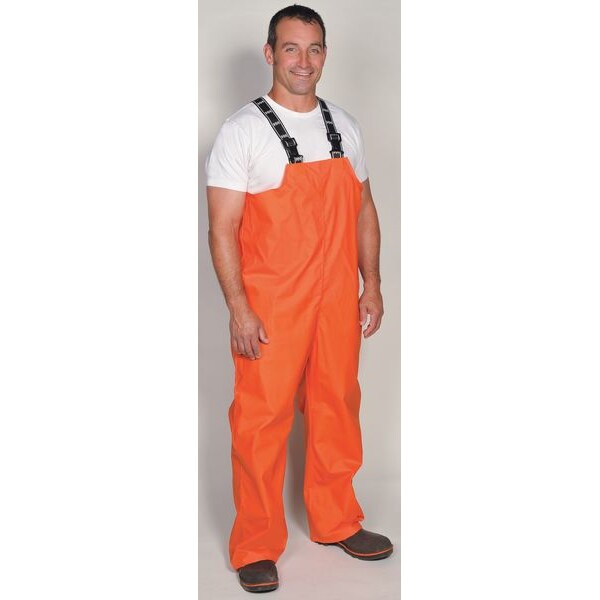 Rain Bibs, PVC/Polyester, Orange, XL