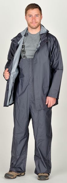 Rain Jacket, PVC/Polyester, Navy, XL