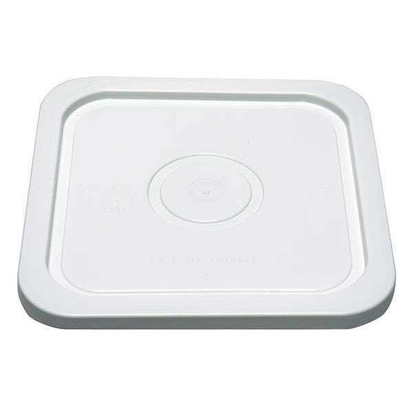 Plastic Pail Lid, 4 gal., Poly, White, Sq