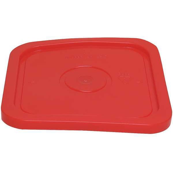 Plastic Pail Lid, 4 gal., Poly, Red, Square