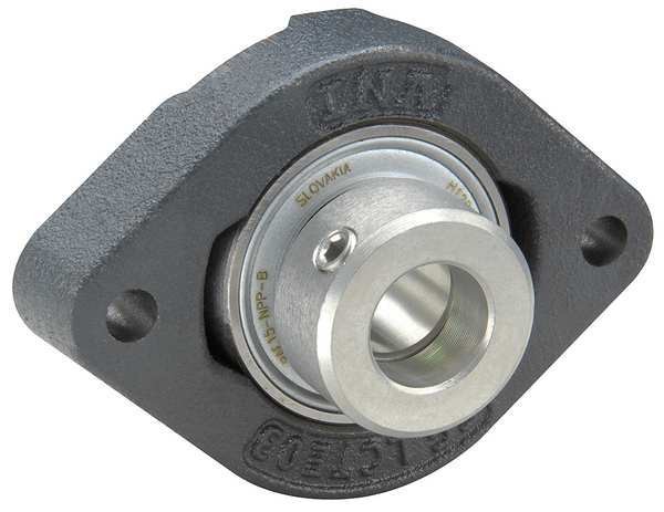 Flange Bearing, 2-Bolt, Ball, 40mm Bore