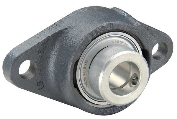 Flange Bearing, 2-Bolt, Ball, 20mm Bore