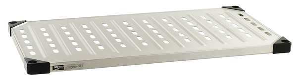 Steel Louvered Shelf, 24 in W x 24 in D x 1 1/2 in H, Silver