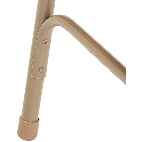 Vinyl Triple Brace Double Hinge Folding Chair, Beige