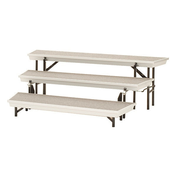TransPort 3-Level Tapered Choral Riser, Grey Carpet