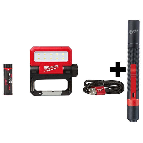 USB  Pivoting Flood Light + Penlight