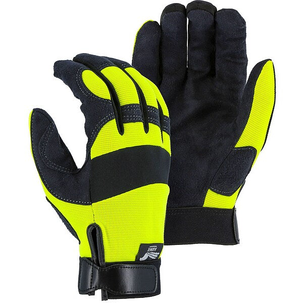 Glove, Hi Vis Back, Black/Yellow, 2XL, PR