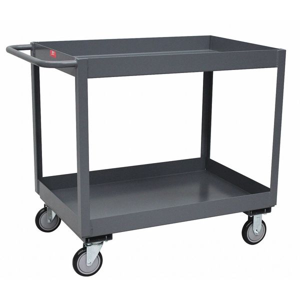 12 ga. Steel Utility Cart, 2 Shelves, 1200 lb