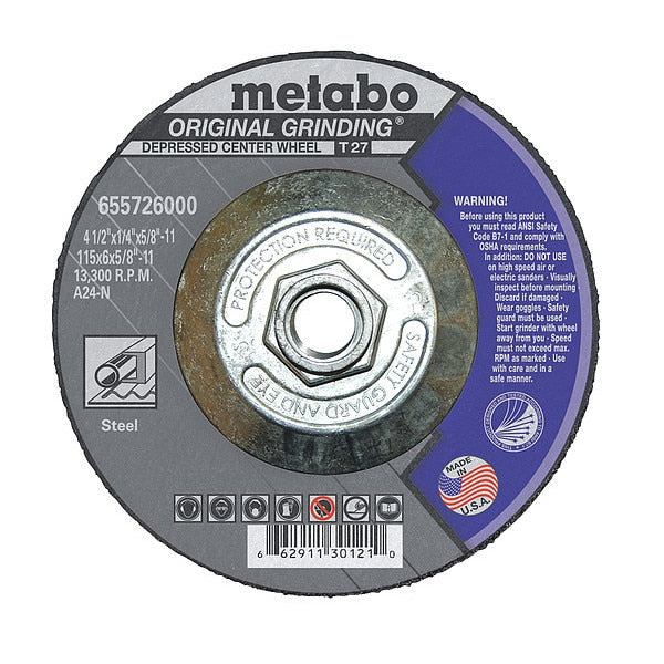 Grinding Wheel, T27, A24N, 4.5X1/4
