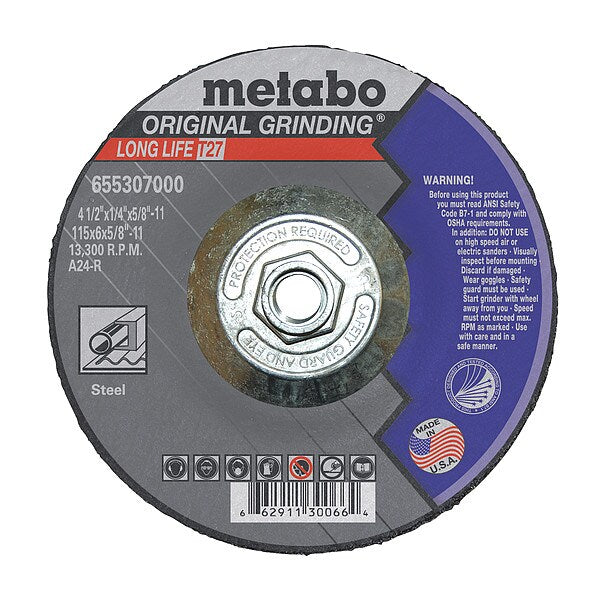 Grinding Wheel, T27, A24R, 4.5X1/4
