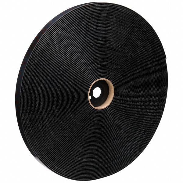 Reclosable Fastener, Acrylic Adhesive, 50 yd, 1 in Wd, Black