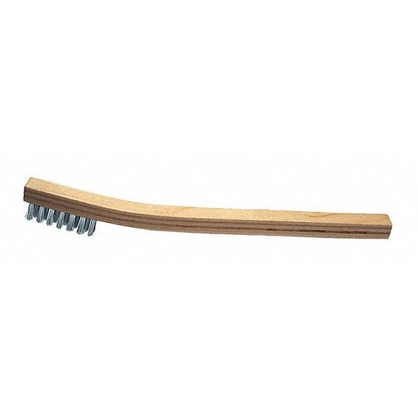 3x7 Welders Toothbrush - Stainless Wire, Wooden Block
