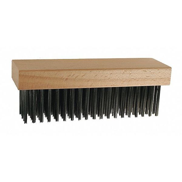 Straight Back Block Brush - 5 x 10 Rows, CS Wire