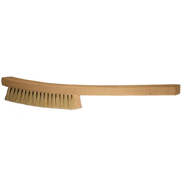 Curved Handle Platers Brush - 4 Rows, White Tampico Fill