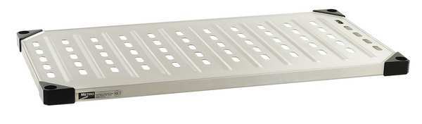 Steel Louvered Shelf, 60 in W x 21 in D x 1 1/2 in H, Silver
