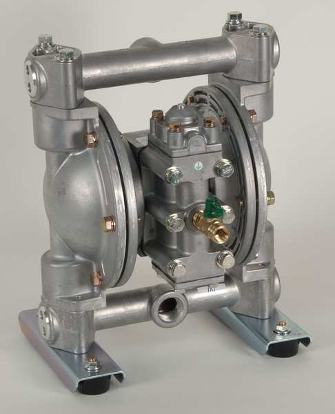 Double Diaphragm Pump, Aluminum, Air Operated, Buna N, 32 GPM