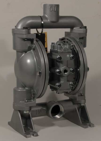 Double Diaphragm Pump, Aluminum, Air Operated, Buna N, 50 GPM