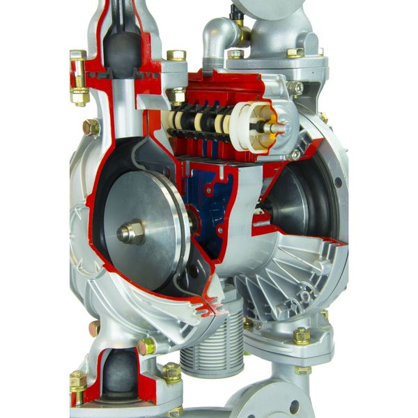 Double Diaphragm Pump, Aluminum, Air Operated, Buna N, 160 GPM