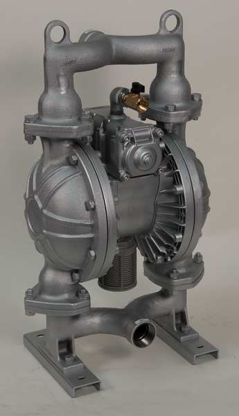 Double Diaphragm Pump, Cast iron, Air Operated, Santoprene, 164 GPM