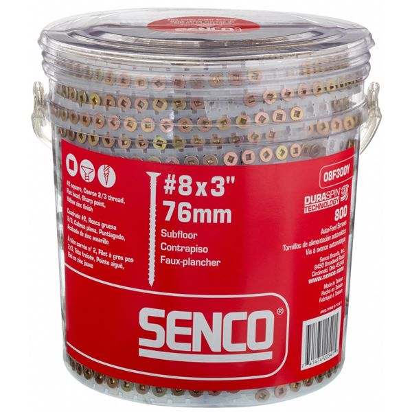 Deck Screw, #8 x 2 13/16 in, Steel, Flat Head, Square Drive, 800 PK