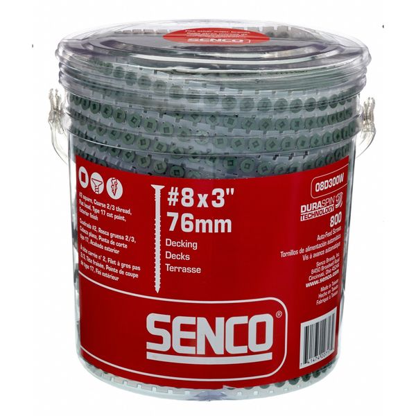 Deck Screw, #8 x 2-13/16 in, Steel, Flat Head, Square Drive, 800 PK