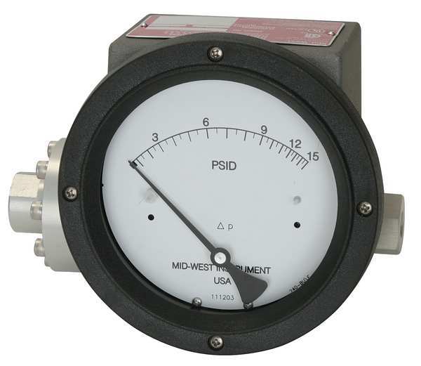 Pressure Gauge, 0 to 5 psi