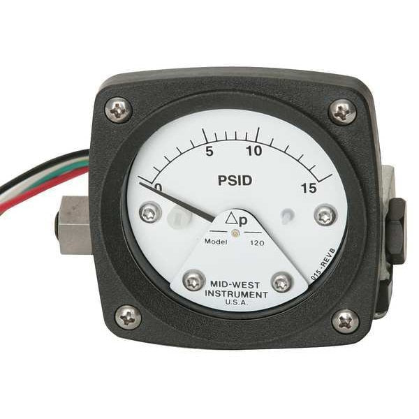 Pressure Gauge, 0 to 15 psi