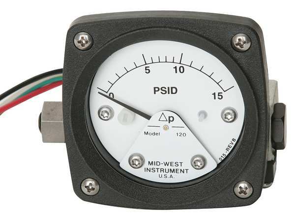 Pressure Gauge, 0 to 10 psi