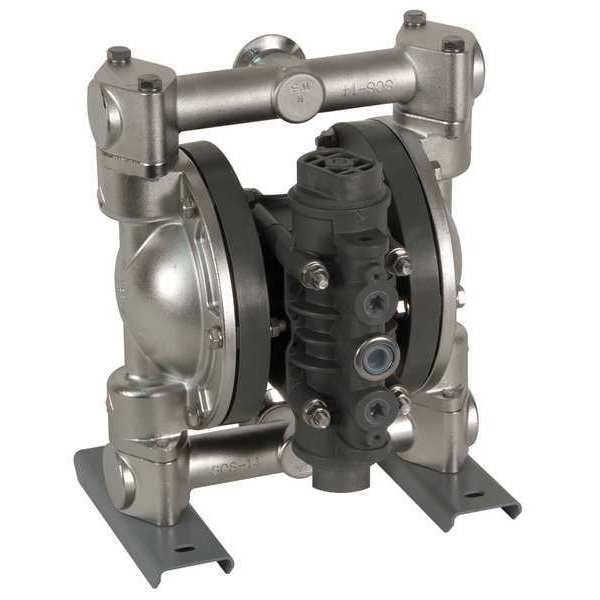 Double Diaphragm Pump, 316 Stainless Steel, Air Operated, Hytrel