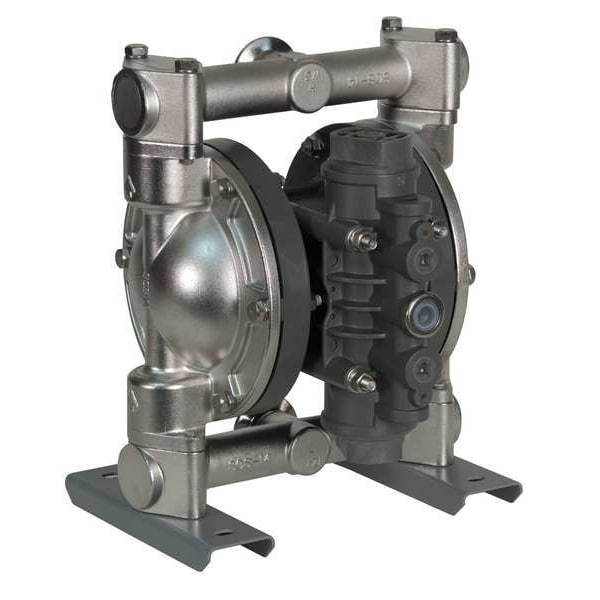 Double Diaphragm Pump, 316 Stainless Steel, Air Operated, Hytrel