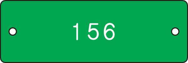 Numbered Tag, 1x3 In., White/Green, 201-300