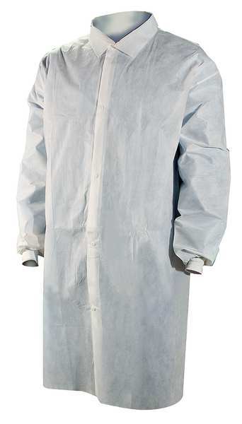 Disp Lab Coat, SMS, White, 4XL, PK25