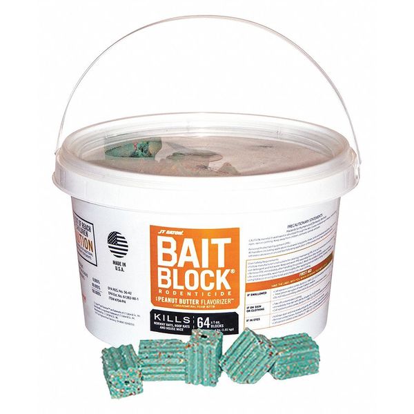 Rodenticide, Bait Block, Green Blocks, 4 lb Pail