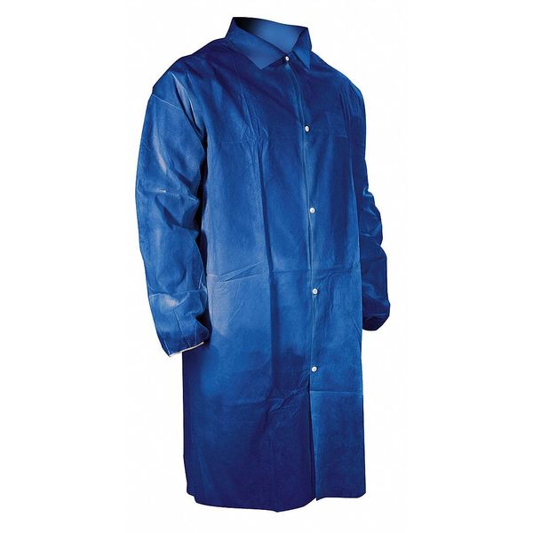 Disp Lab Coat, PP, Blue, L, PK25