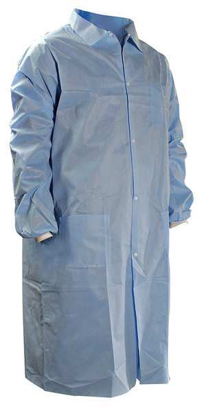 Disp Lab Coat, Knit Cuff, SMS, Blu, 3XL, PK25