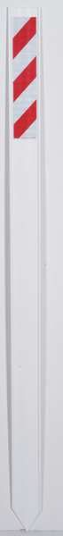Flexible Marker Stake, Fiberglass, White/Red on White