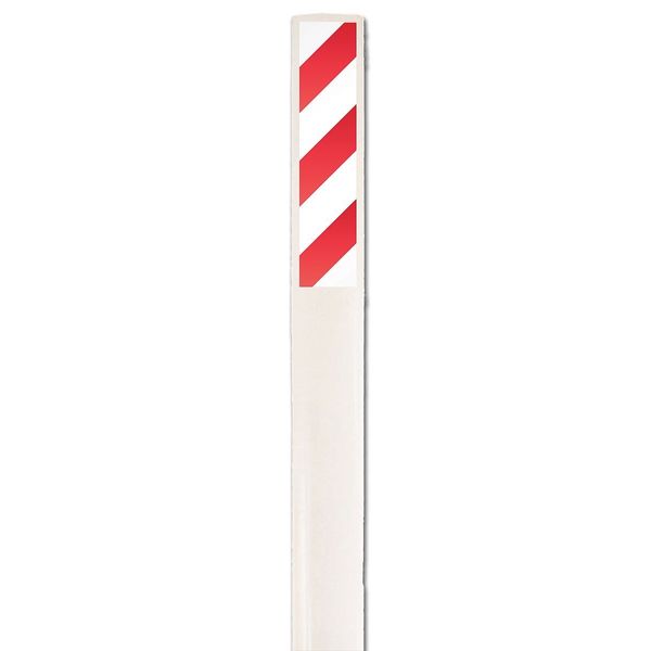 Flexible Marker Stake, Fiberglass, White/Red on White