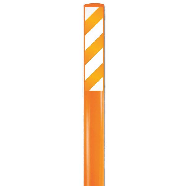Flexible Marker Stake, Fiberglass, White/Orange on Orange