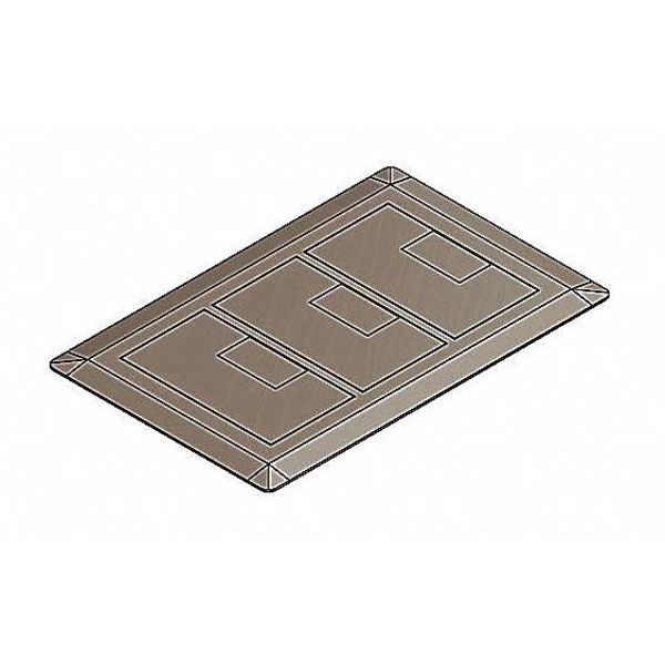 Rectangular Floor Box Cover 3-Gang Brown