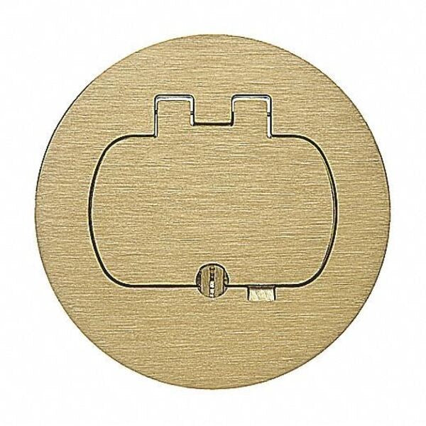 Round Floor Box Single-Door Cover Brass