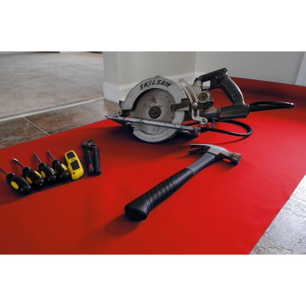Floor Protection, 27 In. x 20 Ft., Red