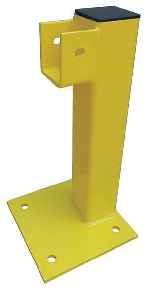 Flush End Post, 21 In., Yellow, Steel
