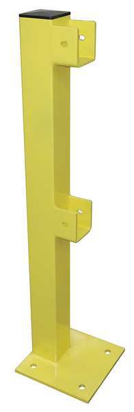 Flush End Post, 45 In., Yellow, Steel