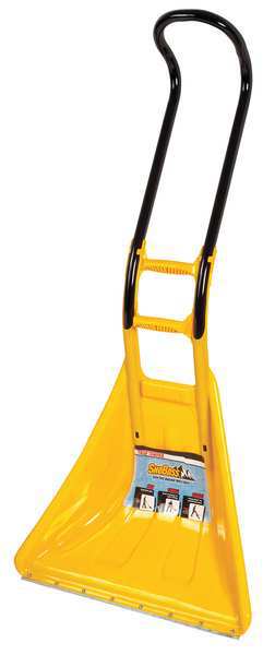 Snow Shovel, 32 in Aluminum Integrated Mid-Grip Handle, Poly Blade Material, 26 in Blade Width